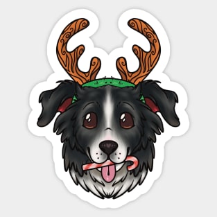 Christmas Border Collie Dog Sticker